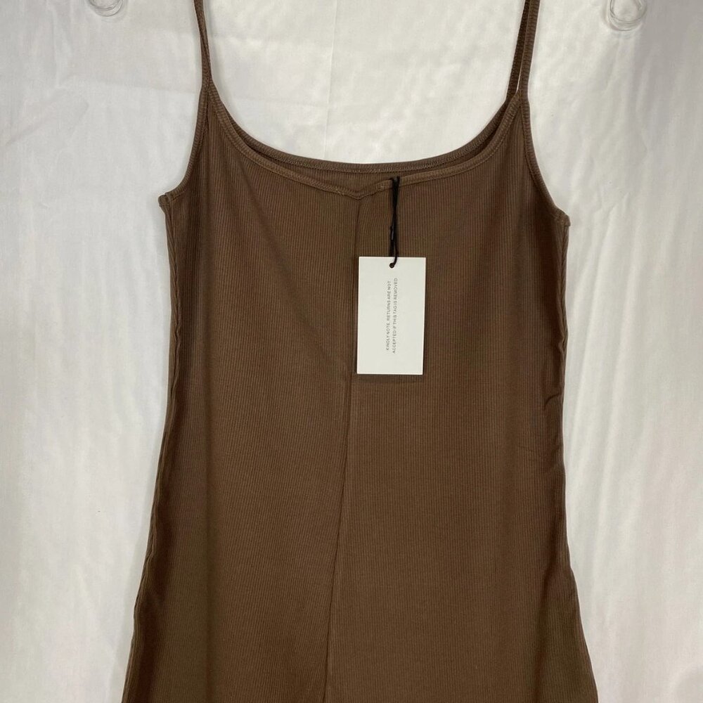 NEW BUMPSUIT Sculpting Rib Soft Maternity Unitard Jumpsuit – Brown – Size L - Picture 6 of 12